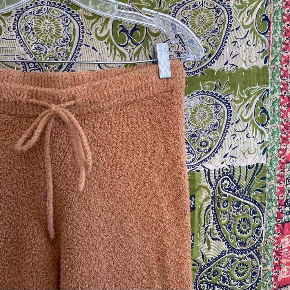 Reformation Monte Camel Plush Drawstring Chic Fuzzy Jogger Pants Size Medium - Picture 4 of 14